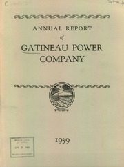 Gatineau Power Company 1959 cover