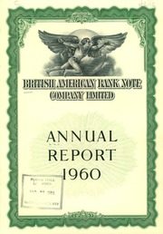 British American Bank Note Company Limited 1960 cover