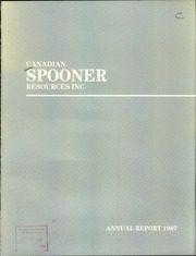 Canadian Spooner Resources Inc 1987 cover