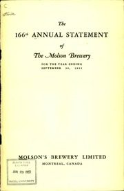 Molson Coors Brewing Co 1952 cover