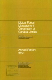 Mutual Funds Management Corporation of Canada Limited 1972 cover