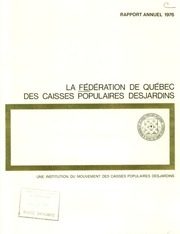 Fédération des caisses populaires Desjardins de Montréal et de l'Ouest-du-Québec 1976 cover