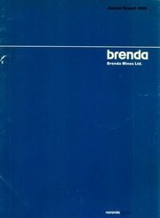 Brenda Mines Ltd 1986 cover