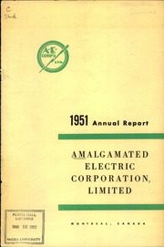 Amalgamated Electric Corp Ltd 1951 cover