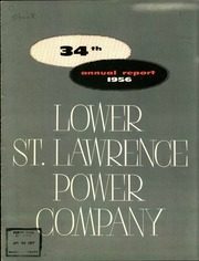 Lower St. Lawrence Power Company 1956 cover