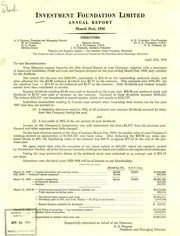 Investment Foundation Limited 1958 cover