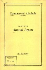 Commercial Alcohols Limited 1953 cover
