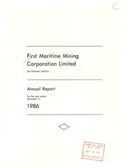 First Maritime Mining Corp. Ltd 1986 cover