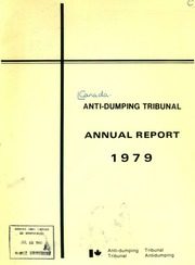 Canada Anti-Dumping Tribunal 1979 cover