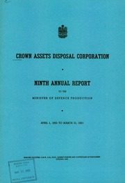 Crown Assets Disposal Corporation 1953 cover
