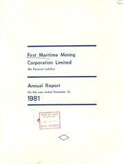 First Maritime Mining Corp. Ltd 1981 cover