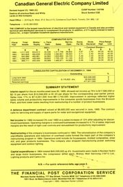 Canadian General Electric Company Limited. Financials. 1984-12-31 1984 cover