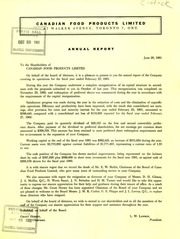 Canadian Food Products Limited 1961 cover