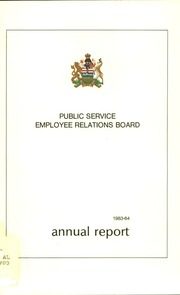 Alberta. Public Service Employee Relations Board 1984 cover