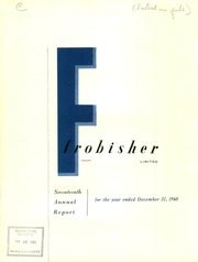 Frobisher Limited 1960 cover