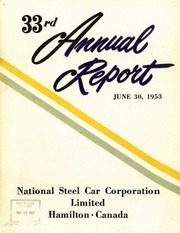 National Steel Car Corporation, Limited 1953 cover