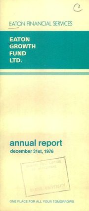Eaton Growth Fund Limited 1976 cover