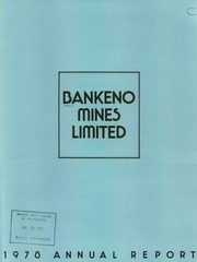 Bankeno Mines Limited 1978 cover