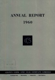 Crown Cork & Seal Company, Inc 1960 cover