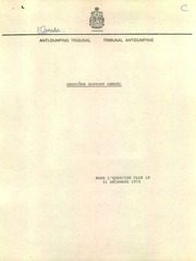 Canada Anti-Dumping Tribunal 1970 cover