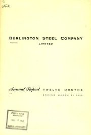 Burlington Steel Co. Ltd 1953 cover
