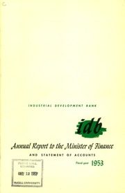 Industrial Development Bank 1953 cover