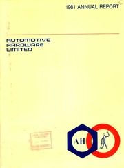 Automotive Hardware Limited 1981 cover