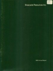 Brascade Resources Inc 1985 cover