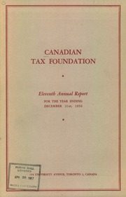 Canadian Tax Foundation 1956 cover