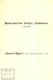 Burlington Steel Co. Ltd 1955 cover