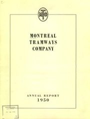 Montreal Tramways Company 1950 cover