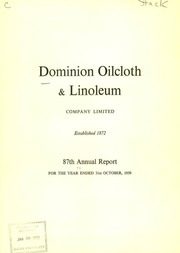 Dominion Oilcloth and Linoleum Company Limited 1959 cover