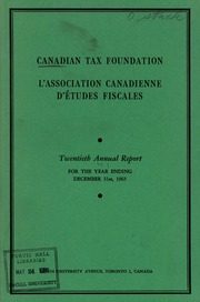 Canadian Tax Foundation 1965 cover