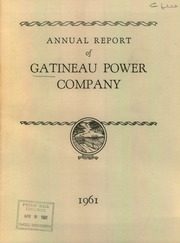 Gatineau Power Company 1961 cover