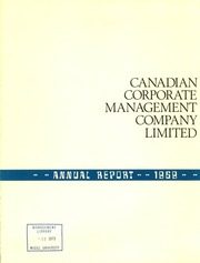 Canadian Corporate Management Company Limited 1969 cover
