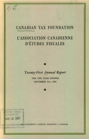 Canadian Tax Foundation 1966 cover
