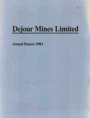 Dejour Mines Limited 1983 cover