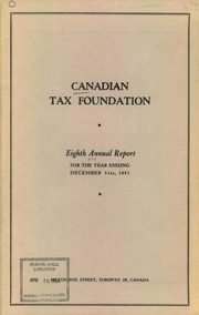 Canadian Tax Foundation 1953 cover