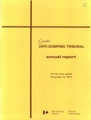 Canada Anti-Dumping Tribunal 1973 cover