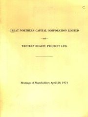 Great Northern Capital Corporation Limited 1973 cover