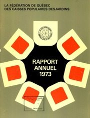 Fédération des caisses populaires Desjardins de Montréal et de l'Ouest-du-Québec 1973 cover