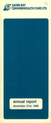 Eaton Bay Commonwealth Fund Limited 1980 cover