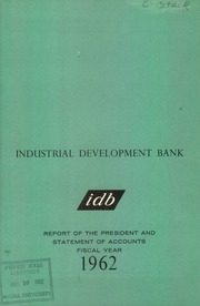 Industrial Development Bank 1962 cover