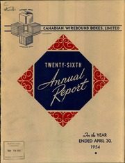 Canadian Wirebound Boxes, Limited 1954 cover