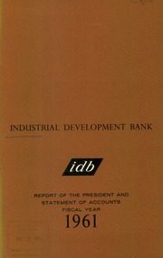 Industrial Development Bank 1961 cover