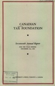 Canadian Tax Foundation 1962 cover