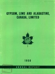 Gypsum, Lime and Alabastine, Canada, Limited 1958 cover