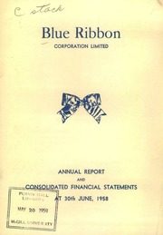 Blue Ribbon Corporation Limited 1958 cover