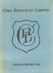Cima Resources Limited 1978 cover