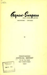 Agnew-Surpass Shoe Stores Limited 1950 cover